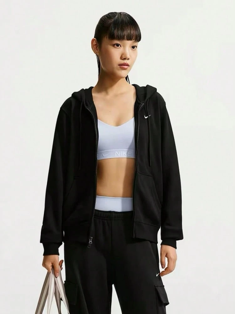 Sweatshirt Berkerudung Hitam Nike Soft Knit yang Bernapas untuk Wanita - Hitam - View 1