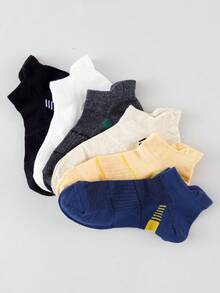 5 pares de calcetines deportivos cortos para hombre, transpirables, absorbentes de humedad, antideslizantes, de tobillo, elásticos y acolchados, para uso diario, running y fitness - Multicolor - Ver 3