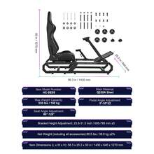 Racing Wheel Stand For Logitech G923/G920/G29, Heavy Duty Steel Driving Simulator Cockpit-Thrustmaster T248P, Steering Wheel Bracket Height & Foot Pedal Angle Adjustable,Max Load 330 LBS Compact - G923/G920/G29,  T248P - View 7