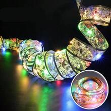 1 قطعة أضواء شجرة عيد الميلاد 20/50/100 LED، تعمل بالبطارية، ديكور فيونكة، مناسبة لديكور عيد الميلاد والزفاف والعطلات، إضاءة بموضوع سانتا هالوين، ديكور المنزل الخريفي، 2/5/10 متر - شريط عيد الميلاد لصندوق البطارية - مشاهدة 20