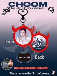 Baby-Monster Keychain, CHOOM Keychain, MONSTIEZ Merch Goods, AHYEON, RORA, RUKA, CHIQUITA, ASA, PHARITA, Red And Blue Keychain, Double-Sided Laminated Cartoon Keychain, Bag Charm, Car Charm, Birthday Gift, Party Favor - A - View 3
