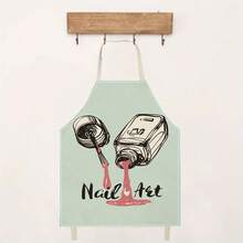1 Pc Apron, Hand‑Drawn Nail Polish Sketch Print, For Salon & Home Use - Multicolor - View 5