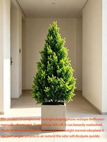 2/4pcs Artificial Evergreen Pine Tree, Maintenance-Free Faux Green Shrub, No Pot Included, Indoor Dining Table And Outdoor Patio Poolside Decor, Year-Round Atmosphere Decoration, Suitable For Holiday Wedding Party Artificial Flowers - Green - View 7