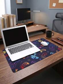 Gaming Mouse Pad, Retro Game Controller Pattern Desk Mat, Non‑Slip Rubber Base Keyboard Mouse Mat For Office Home Gaming Desk Decor - View 6