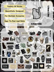 50pcs Dark Academia Stickers For Laptops, Skateboards, Guitars, Helmets, Holiday Parties, Classroom Diy Decorations, And As Holiday Gifts For Good Friends. - A - View 2