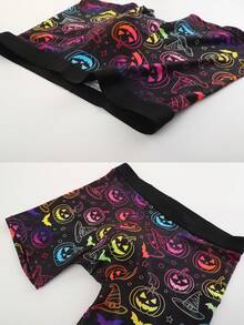 1pc Men's Boxer Briefs, Soft And Skin-Friendly, Colorful Halloween Pumpkin Print, Fun Creative Underwear, Holiday Gift For Boyfriend - Multicolor - View 4