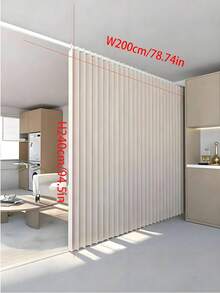Folding Door Curtain - Made Of Ribbed Polyester Fabric, Comes With Free Installation Hooks, Suitable For Living Room, Bedroom Or Kitchen As Privacy Decor Or Room Decoration Curtain. Modern Curtain | Polyester Fabric Curtain | Living Room Curtain - A - View 11