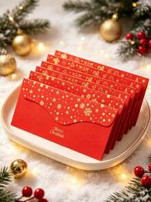 1/12/24pcs Red And Green Christmas Envelopes With Snowflake And Christmas Tree Pattern, Christmas Cards, Mailing Bags, Merry Christmas Card Packaging, Christmas Money Bags, Christmas Gift Bags, Christmas Party Gift Bags, Christmas Party Supplies, Christmas Decorations, 2027 New Year Halloween Gifts, Christmas Party Decorations, Christmas Decorations, Back To School - Christmas Envelopes - View 6