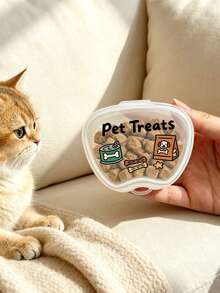 Portable Pet Treat Storage Box Transparent Snack Container Dog Cat Food Feeding Dispenser Travel Pet Supplies - Multicolor - View 4