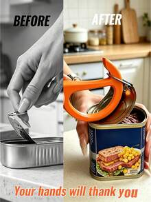 1/2pcs Can Opener, Non-Slip Handle, Plastic Manual Can Opener, Easy To Grip, Plastic Construction, Kitchen Can Opener, Perfect For Home And Restaurant Use, Ideal Christmas Party Accessory - View 6