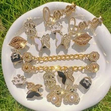 18pcs Bear Butterfly Chain Shoe Clips, Detachable DIY Rhinestone Decoration, Suitable For Women's Sandals And Slippers - Multicolor - View 4