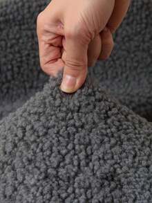 1/2/4pcs Granulated Cashmere Plush Elastic Thickened Solid Color Dining Table And Chair Covers, Suitable For Various Occasions And Holidays, Including Christmas Chair Covers, Banquet Chair Covers, Party Chair Covers, And Kitchen Chair Covers. - Grey - View 7