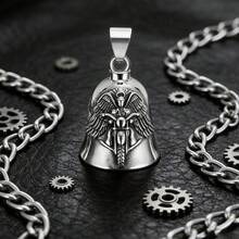 Punkstil ängelvingar klocka hängsmycke motorcykelklocka nyckelring för män, skyddande amulett mot onda andar, motorcykel smycke - A - Visa 4