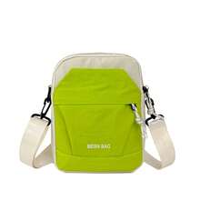 Children's Casual Colorblock Small Crossbody Bag, Lightweight Nylon Sling Bag, Minimalist Student Daily Phone Square Pouch - A - View 8