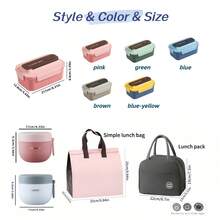 1pc Lunch Box - With Cutlery, Bento Box With Spoon And Fork, Microwave Lunch Box, Insulated Bento Lunch Bag - Multicolor - View 9
