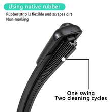 11-Layer Composite Rubber Soft Bone Wiper Blade, Single Pack, 14-26 Inch Multiple Sizes Available, Car Front Windshield Wiper, Flexible Fit To Glass, Smooth Water Scraping And Cleaning, Suitable For Various Car Models - Black - View 4