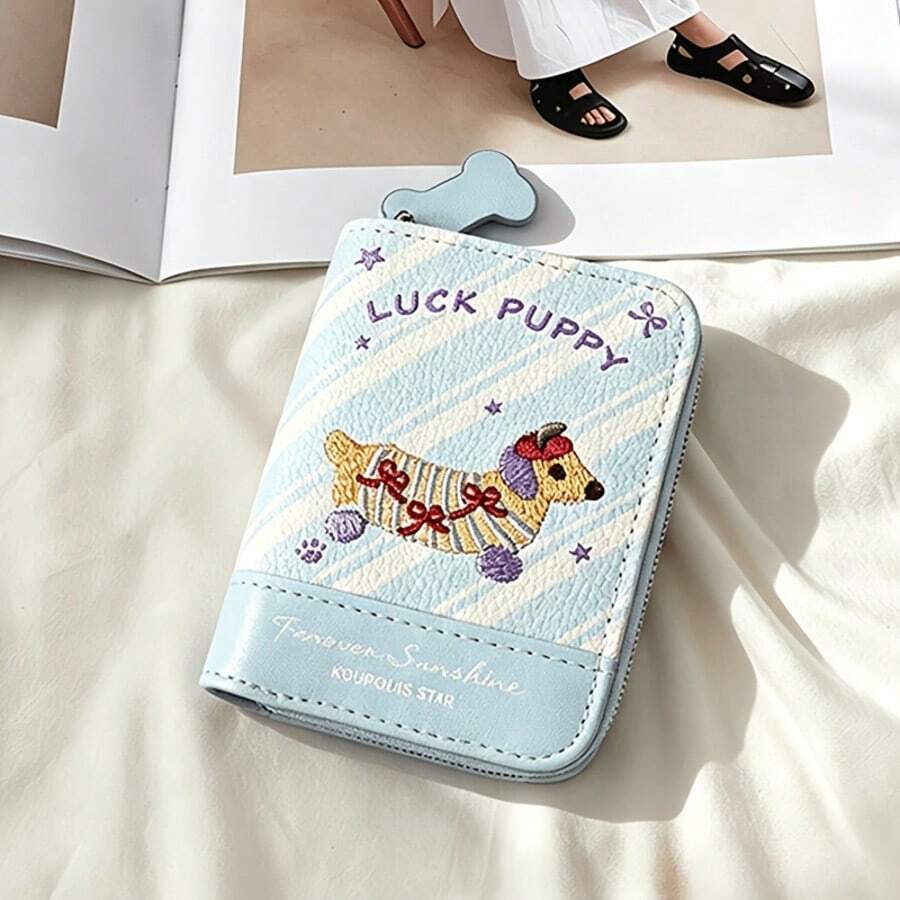 New Dachshund Accordion Card Holder, Dopamine Style Large Capacity Women's Wallet, Korean Minimalist Card Holder