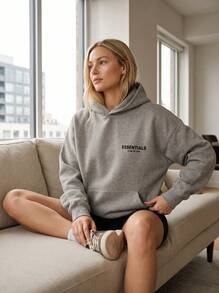 Fear Of God Essentials Core Hoodie Dark Oatmeal, Oversized Soft Fleece Pullover, Unisex Streetwear, Daily Outing, Casual Hang‑Out, Weekend Gathering - DARK OATMEAL - View 11