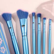 Disney Stitch Themed 6-Piece Cosmetic Makeup Brushes Collection, Angled Blush Contour Eyeshadow Crease Brushes With Cute Character Print And Ergonomic Handle, Travel Portable Beauty Tools Box Set For Smooth Face Powder Application - Multicolor - View 5