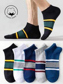 10 Pairs Men's Short Socks, Pure Cotton Material, Gray Color, Breathable & Moisture-Wicking, Suitable For Sports, Business, Casual Occasions, All-Season Wear For Spring/Autumn/Summer - Multicolor - View 2