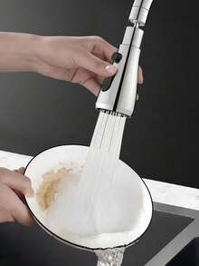 1PC Universal Kitchen Faucet Extension Hose Sink Sprayer Attachment Set With 360 Swivel Aerator Anti Splash Water Saving Design One Click Stop Faucet Extender For Home Bathroom Decor Holiday Gift Christmas Summer Winter Housewarming Wedding Party ﻿ - Silver - View 5