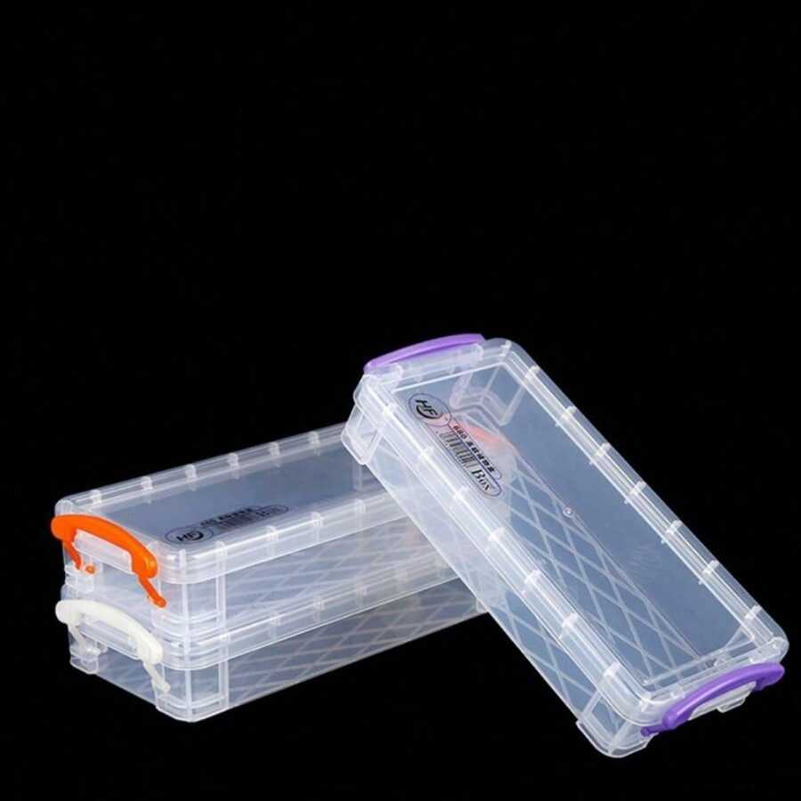 多功能繪畫素描美術用品收納盒,雙扣透明鉛筆盒,文具工具箱 - 多色 - 查看 1