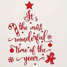 Red Christmas Tree Pattern Self-Adhesive Wall Sticker, Removable Wall Decal For Bedroom, Entrance, Living Room, Porch, Home Decor, Window Sticker, Door Sticker, Christmas Theme Decoration And Gift - one-size - View 5