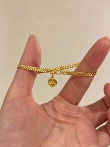 1pc Fashionable Gold Elegant Women's Minimalist Gold Coin Bracelet Accessory, Lucky Fashion Jewelry Delicate Jewelry, Versatile For Daily Commute And Holiday Wear - Gold - View 4