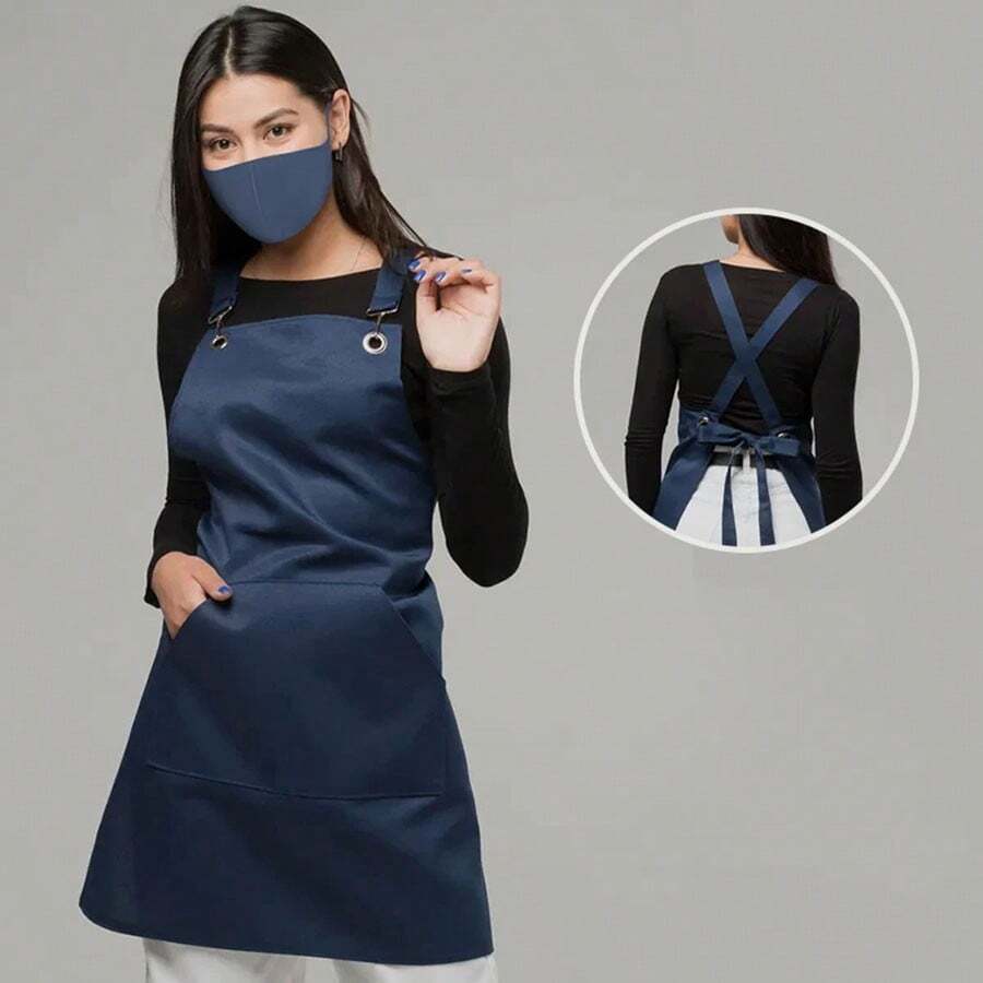 Cross-Back New Style Apron, Adult Korean Version, Unisex, For Kitchen, Restaurant, Coffee Shop, Hot Pot Shop, Cashier, Catering Work - Multicolor - View 1