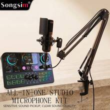 Songsim-SX03 Professional Vocal Mixer, Dedicated Sound Card For Live Streaming/Recording, Supports EQ Adjustment, Track Control, Reverb Adjustment, Bluetooth Accompaniment Multi-Function Digital Sound Card, Suitable For Live Streaming, Recording, Gaming, Singing, Musical Instruments - Multicolor - View 7