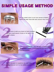 576/592/640pcs D Curl Fluffy False Eyelashes Set, Dense Voluminous DIY Segmented False Eyelashes, Includes Tools, Enlarges Eyes, Lightweight And Reusable, Large Capacity Single Cluster Eyelashes Set, Soft Natural Mixed Style Eyelashes - Multicolor - View 9