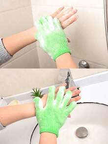 Exfoliating Bath Gloves, Reusable Shower Mitts, Scrubbing Towel/Scrubbing Gloves - Suitable For Back Cleaning, Massage And Full Body Exfoliation; Dual-Sided Design, Combining Massage, Shower And Cleaning Functions, Practical Bathroom Essential. - Multicolor - View 5