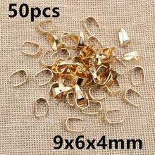 50pcs Small Pendant Clips Pinch Bail Clasps Buckle Charm Necklace Hook Connector For DIY Jewelry Making Cameo Tray - U Shape - View 14