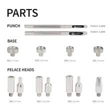 Set Alat Pemasang Kancing Logam 100 Pcs/Set Tang Kancing Jepit untuk DIY Pakaian Jaket dan Kerajinan Kulit - Set isi 100 buah - View 5
