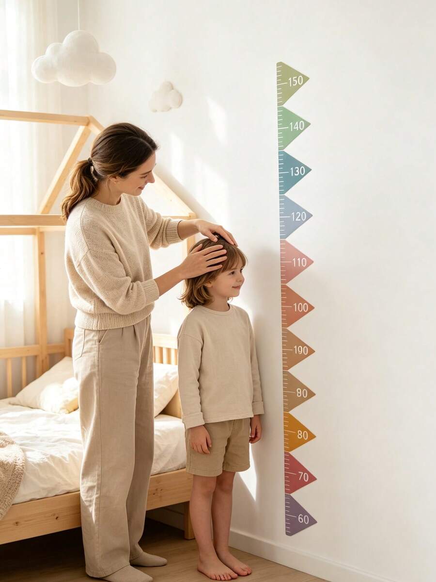 1 Pc Kids Rainbow Arrow Height Wall Decal, Vinyl Removable Growth Chart Sticker 60-150cm, Cute Nursery Room Decor, Height Chart, Baby Registry - Multicolor - View 1