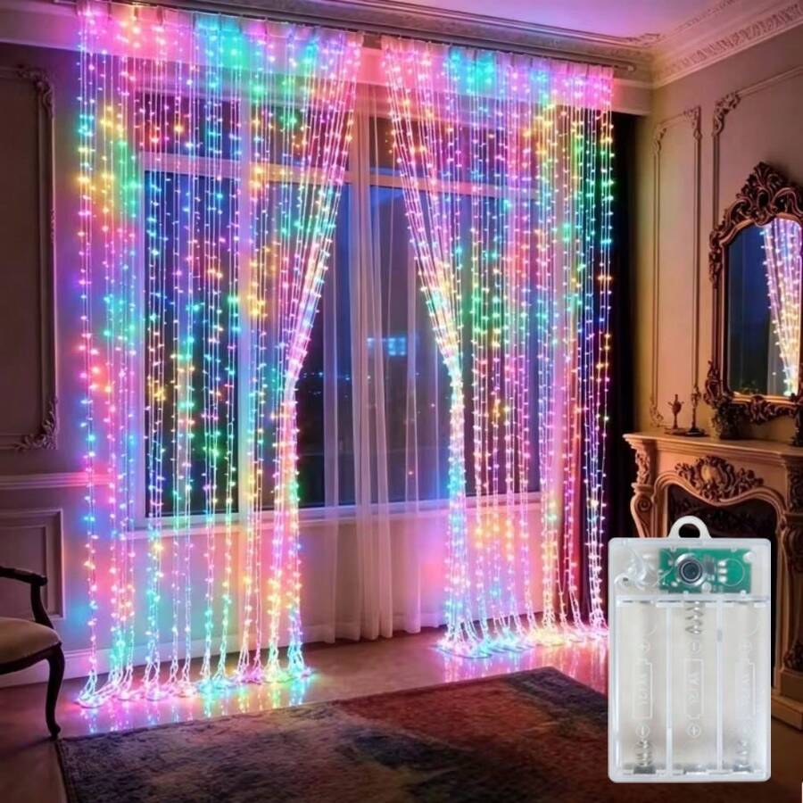 Battery Powered Fairy String Lights For Curtains, LED Ambient Lighting Decoration, 8-Mode Remote Control, Suitable For Bedroom, Party, Holiday Lighting And Wedding Romantic Decor