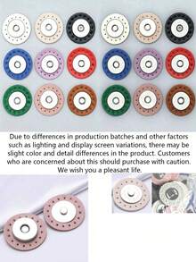 Round Double-Sided Leather Snap Buttons, Bag Modification Accessories, Suitable For Crochet Bags, Handmade Sewing Bag Decorations - Multiple Colors Available - Multicolor - View 10