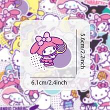 SANRIO [مصرح به] 50 قطعة حزمة ملصقات، تصميم بأسلوب رياضي، مناسب للهاتف والدفتر وزجاجة المياه والحقائب ولوح التزلج والدراجة، مثالي كهدية رائعة للعائلة والأصدقاء في العطلات وأعياد الميلاد (ألوان وأنماط عشوائية) - متعدد الألوان - مشاهدة 5