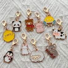 10pcs Alloy Drip Oil Cartoon Animal Keychain, Suitable For Bag Hanging Accessories, The Best Choice For Gifts - Multicolor - View 5