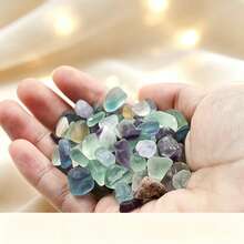 Colorful Fluorite Gravel, Mixed Color Fluorite Crushed Stones, Suitable For Aquarium, Fish Tank, Flower Pot, Bonsai, Terrarium, Garden Decoration And DIY Crafts - Color - View 6