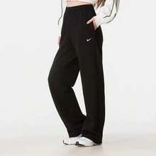 Nike Women's Lace-Up Solid Color Minimalist Casual Pants - Black - View 2