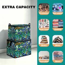 1pc Thick Non-Woven Fabric Art Famous Painting Cat Collection Printed Double Handle Zipper Storage Box Large Capacity Multifunctional Home Storage Basket Suitable For Bedroom Dorm Bathroom Can Be Used As Laundry Bask - Multi-color - View 7