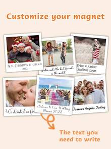 Custom Photo Fridge Magnets, Personalized -Style Fridge Magnets, Customize Your Photos And Text, Unique Custom Commemorative Gifts, Suitable For Birthdays, Anniversaries, Christmas, Valentine's Day And Other Occasions, Travel Souvenirs. - Multicolor - View 4
