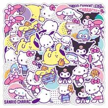 SANRIO [مصرح به] 50 قطعة حزمة ملصقات، تصميم بأسلوب رياضي، مناسب للهاتف والدفتر وزجاجة المياه والحقائب ولوح التزلج والدراجة، مثالي كهدية رائعة للعائلة والأصدقاء في العطلات وأعياد الميلاد (ألوان وأنماط عشوائية) - متعدد الألوان - مشاهدة 1