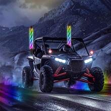 30cm Par Antenas Led para Auto Moto/ATV/UTV, Antena led para cuatrimoto, Ajedrez Playa Luces RGB, Impermeable con Remoto Y App - A - Ver 8