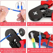 1 set alat penjepit terminal pipa, alat penjepit ratchet HSC8 6-4A dengan 1200 terminal, hadiah untuk teknisi listrik, hadiah Natal dan liburan, penting untuk penggemar DIY, alat manual listrik. - Berbagai gaya - View 2
