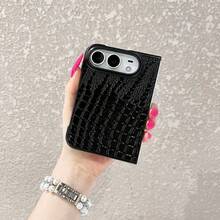 1pc Popular Fashion Crocodile Pattern Multi-Color Choice Foldable Phone Case Protective Shell Smart Phone Case Fashion Phone Cover ,Girlfriend,Valentine's Day Gift,Back To School Gift,Birthday Gift,Compatible With Apple 18fold,IPhoneDuo - Multicolor - View 7