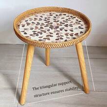 Bàn cạnh tròn đan mây thủ công với mặt bàn họa tiết mosaic, phù hợp trang trí nhà phong cách Bohemian, bàn cạnh tròn nhỏ - Nhiều màu - Xem 6