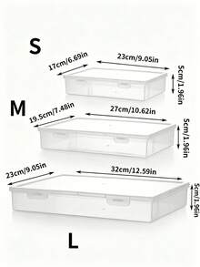 1pc/2pcs Desktop Dustproof Document Storage Box, A4 File Organizer, Suitable For Storing Household Registration Books, Important Certificates, Moisture-Proof Document Bags - Clear - View 2