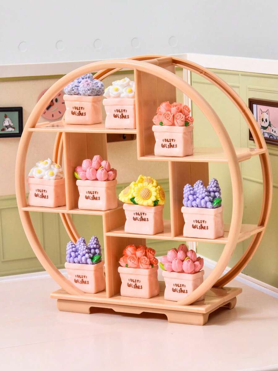 精緻迷你道具展示架(不含展示裝飾品)玄關裝飾、桌面、辦公桌、裝飾層架 - 彩色 - 查看 1